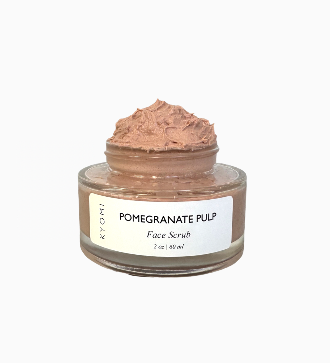 Pomegranate pulp face scrub