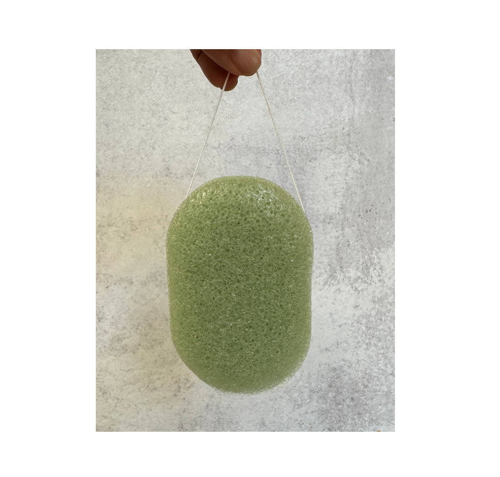 kyomi skin konjac sponge green tea, organic konjac sponge, green tea konjac sponge