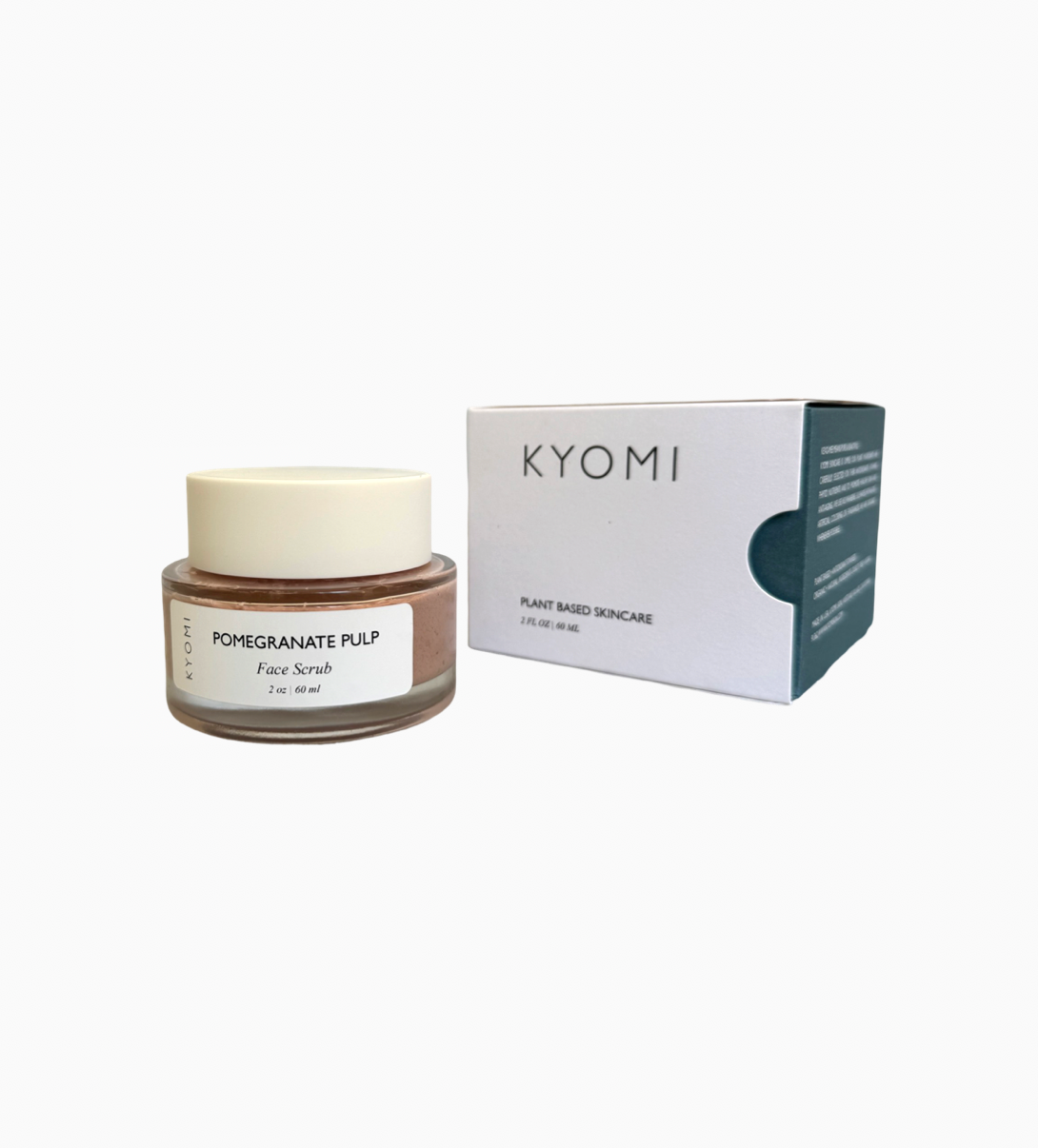 KYOMI SKIN pomegranate face scrub, facial scrub, organic face scrub, organic face exfoliator, best face scrubs, plant based skincare