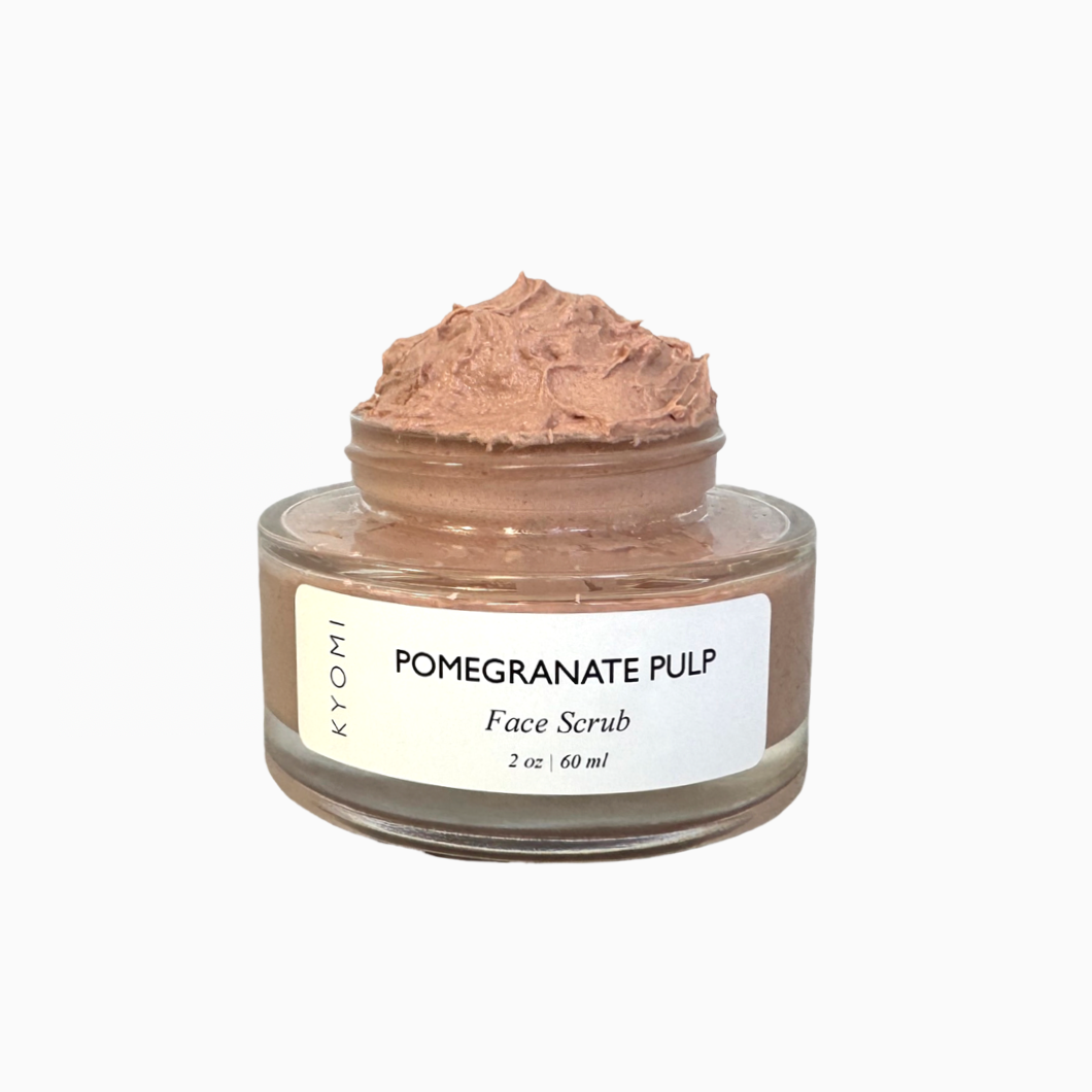 Pomegranate pulp face scrub
