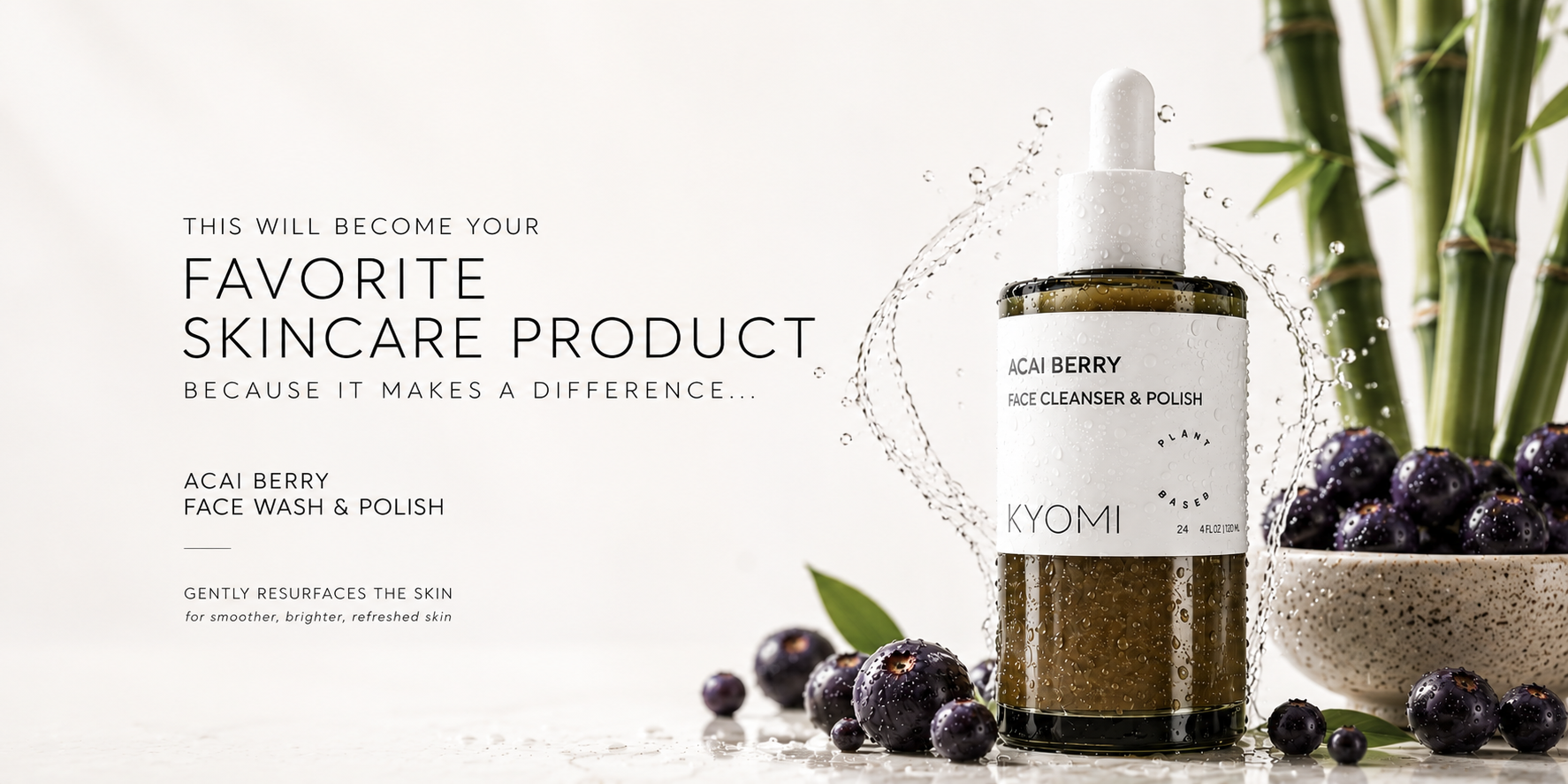 Acai berry face wash and polish. natural face cleanser