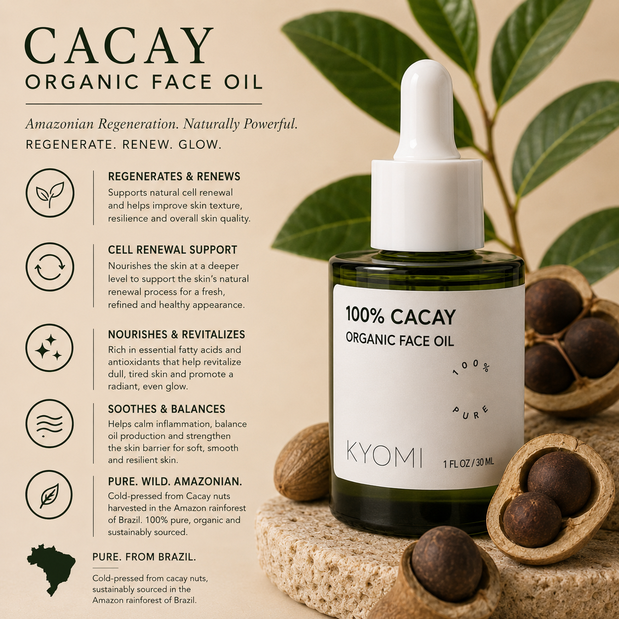 Organic cacay face oil info