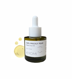 KYOMI 100% Prickly Pear organic face oil bottle with dropper on a white background