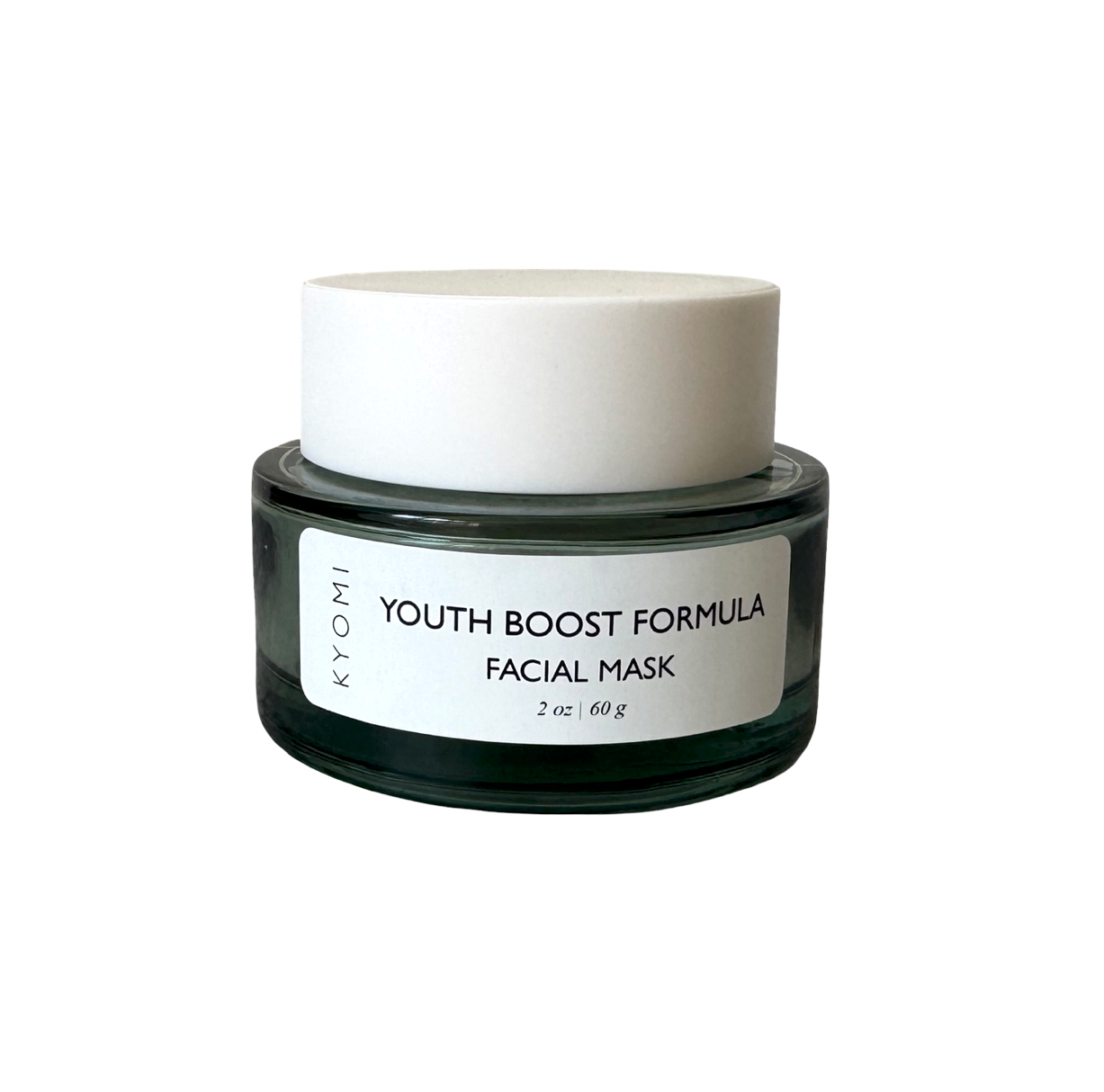 Facial mask jar labeled 'Youth Boost Formula' by Kyomi on a white background