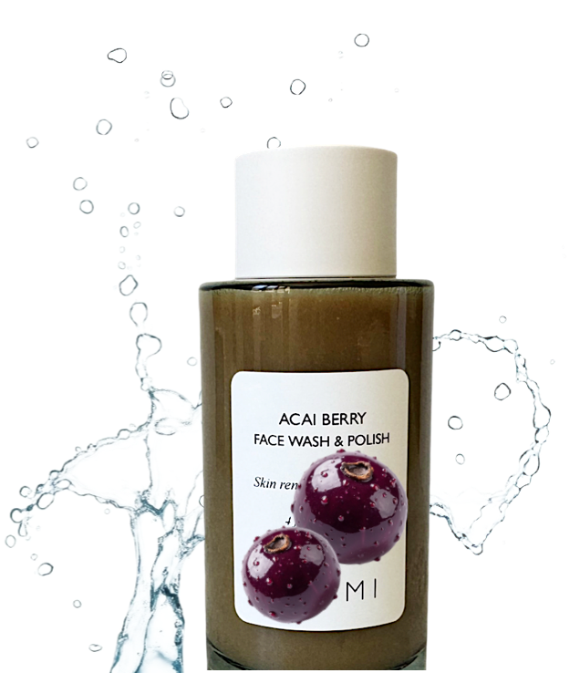 Acai berry face wash, plant based facial cleanser, natural face cleaners