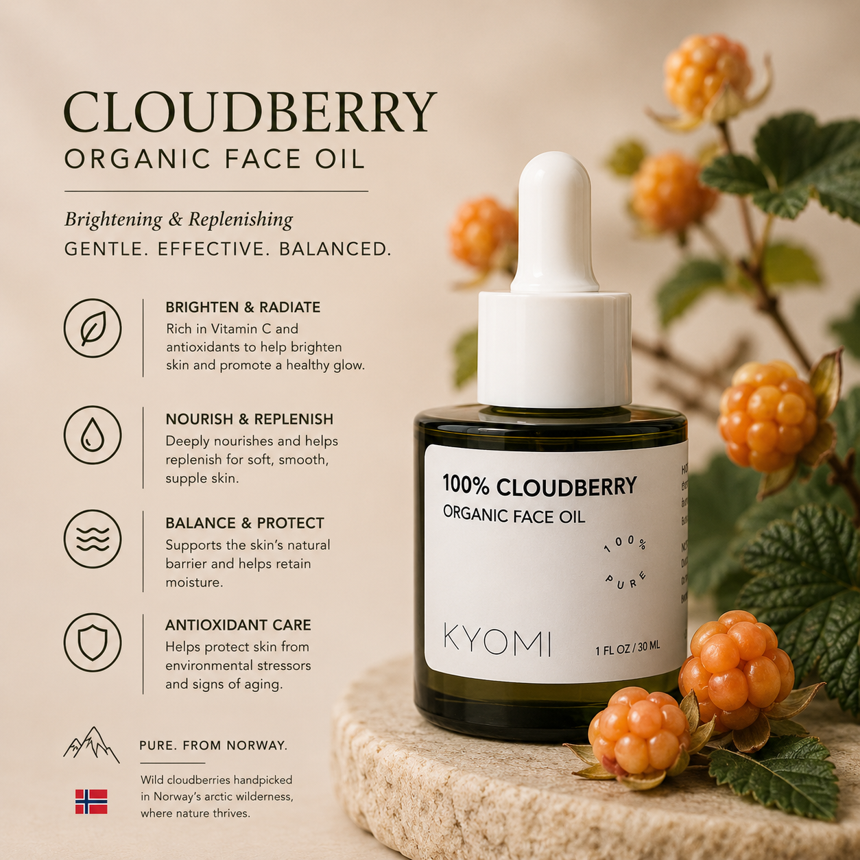 organic cloudberry face oil
