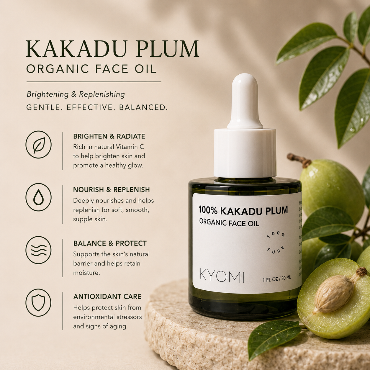 Organic Kakadu Plum Face Oil | Vitamin C Botanical – Kyomi Skin
