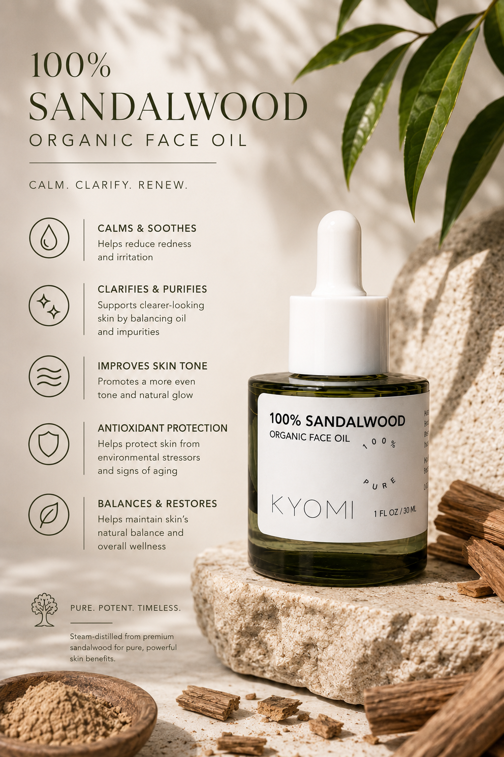 organic sandalwood face oil