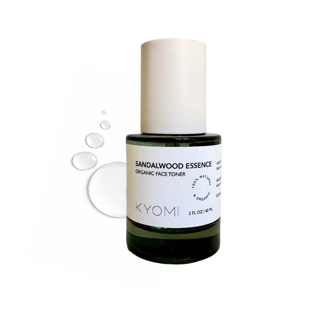 KYOMI Sandalwood Essence organic face toner bottle on a white background